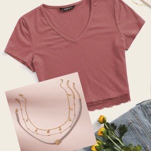 BRAND NEW!! Shien shirt with 3 chokers!!